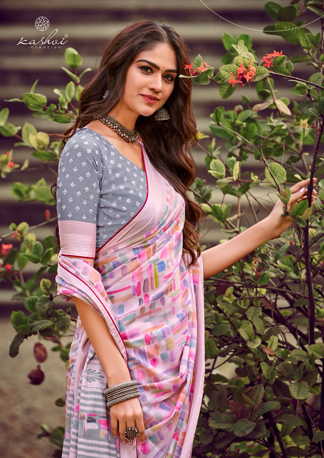 Cindrella By Kashvi Printed Viscose Georgette Sarees Wholesale Suppliers In Mumbai